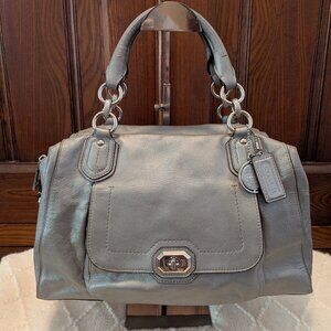 COACH CAMPBELL TURNLOCK LEATHER SATCHEL F25508 Women's Shoulder Bag